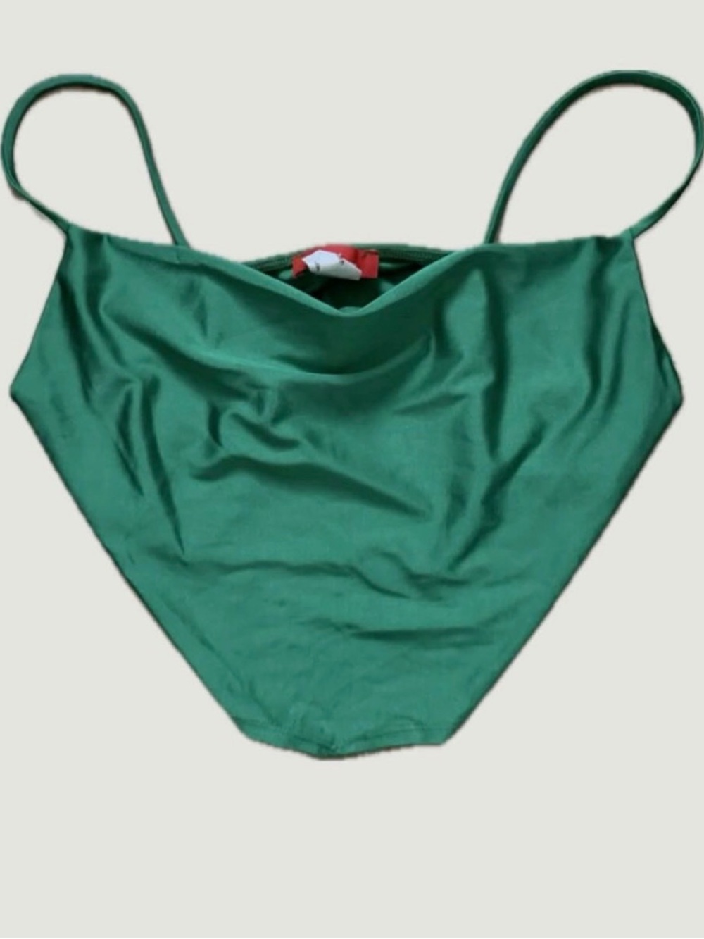 Rainbow Emerald Green Cowl Spaghetti Strap Top
